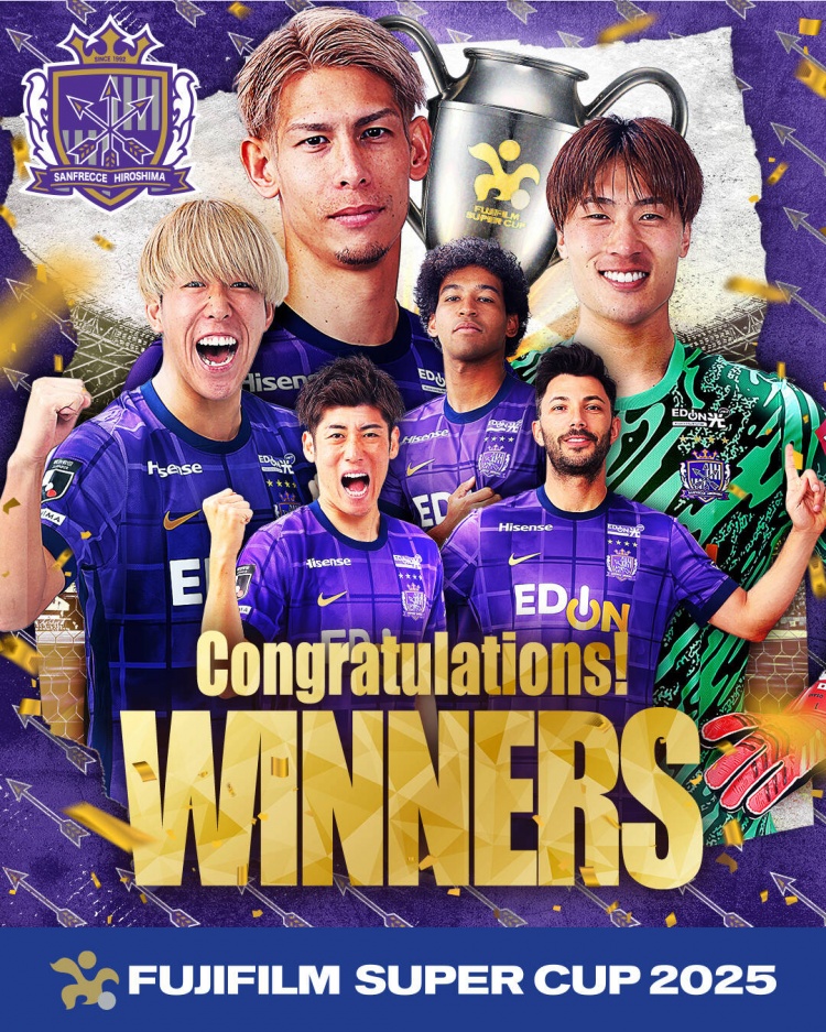  日超杯廣島三箭2-0神戶勝利船奪冠，共53343人現(xiàn)場觀戰(zhàn)創(chuàng)上座紀(jì)錄