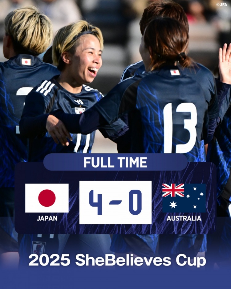  熱身賽日本女足4-0澳大利亞女足，田中美南2射1傳&長谷川唯任隊長