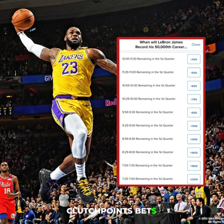  僅差1分！詹姆斯今日何時破五萬分賠率：開場30秒內(nèi)最被看好