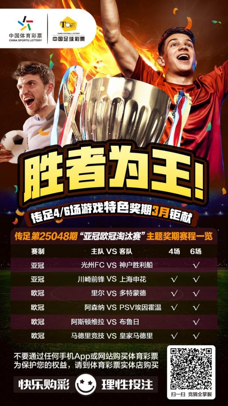  勝者為王！傳足特色獎(jiǎng)期第25048期聚焦亞冠歐冠淘汰賽